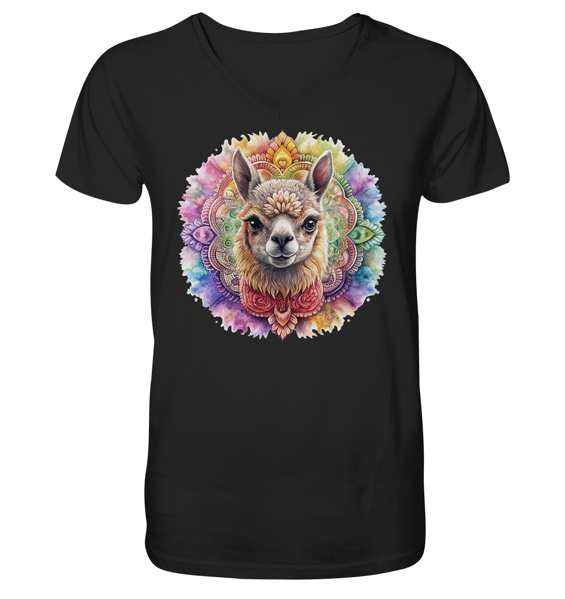 Alpaka Mandala - Mens Organic V-Neck Shirt - ArtfulShenwyn