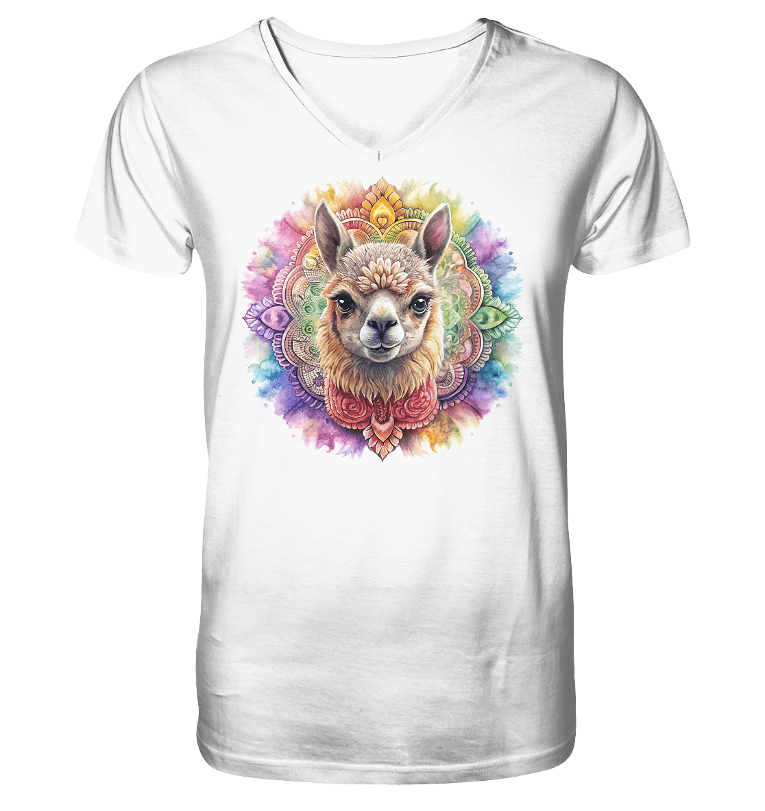 Alpaka Mandala - Mens Organic V-Neck Shirt - ArtfulShenwyn