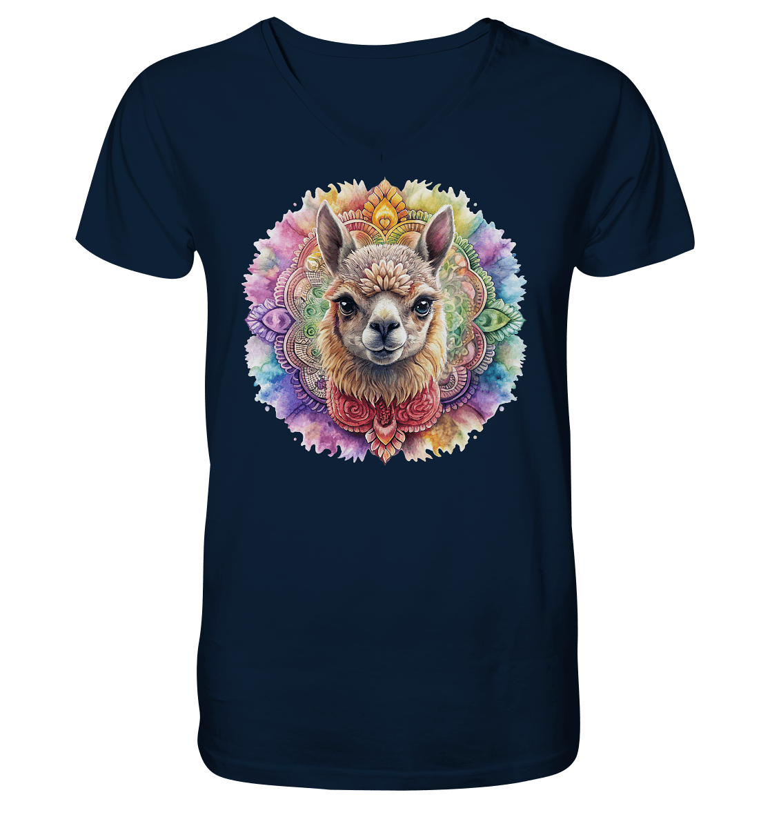 Alpaka Mandala - Mens Organic V-Neck Shirt - ArtfulShenwyn