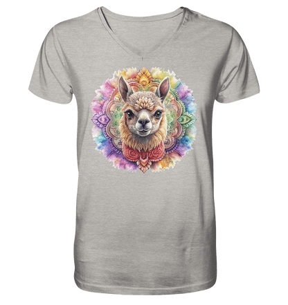 Alpaka Mandala - Mens Organic V-Neck Shirt - ArtfulShenwyn