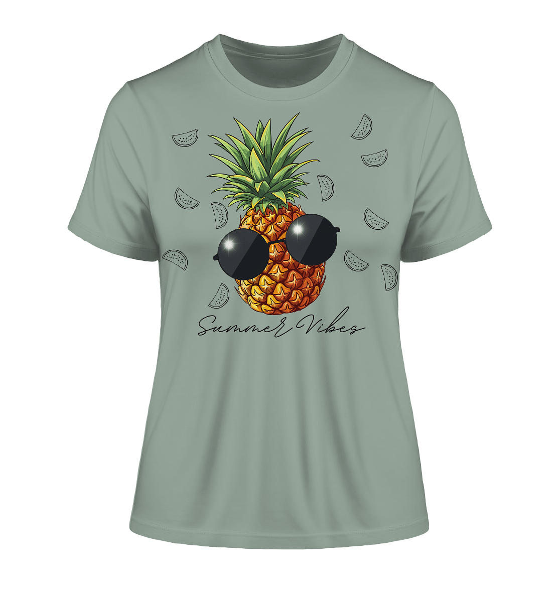 Ananas - Fitted Ladies Organic Shirt - ArtfulShenwyn