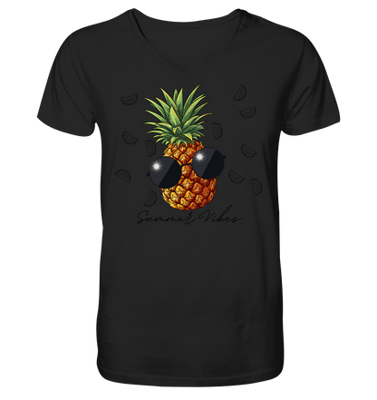 Ananas - Mens Organic V-Neck Shirt - ArtfulShenwyn