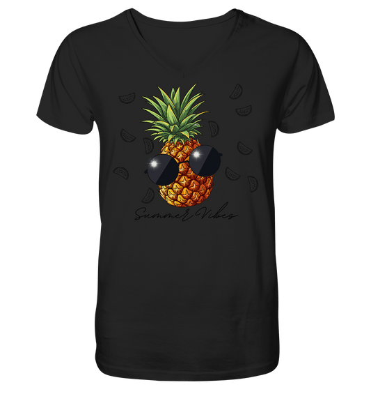 Ananas - Mens Organic V-Neck Shirt - ArtfulShenwyn