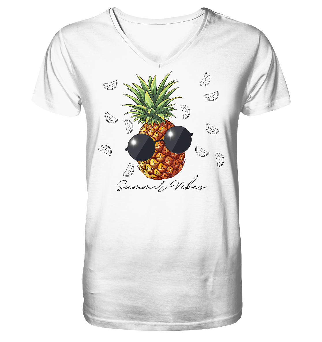 Ananas - Mens Organic V-Neck Shirt - ArtfulShenwyn