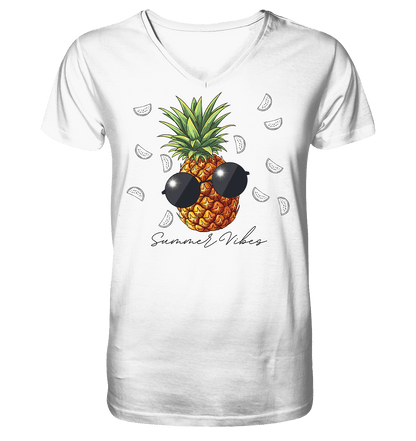 Ananas - Mens Organic V-Neck Shirt - ArtfulShenwyn