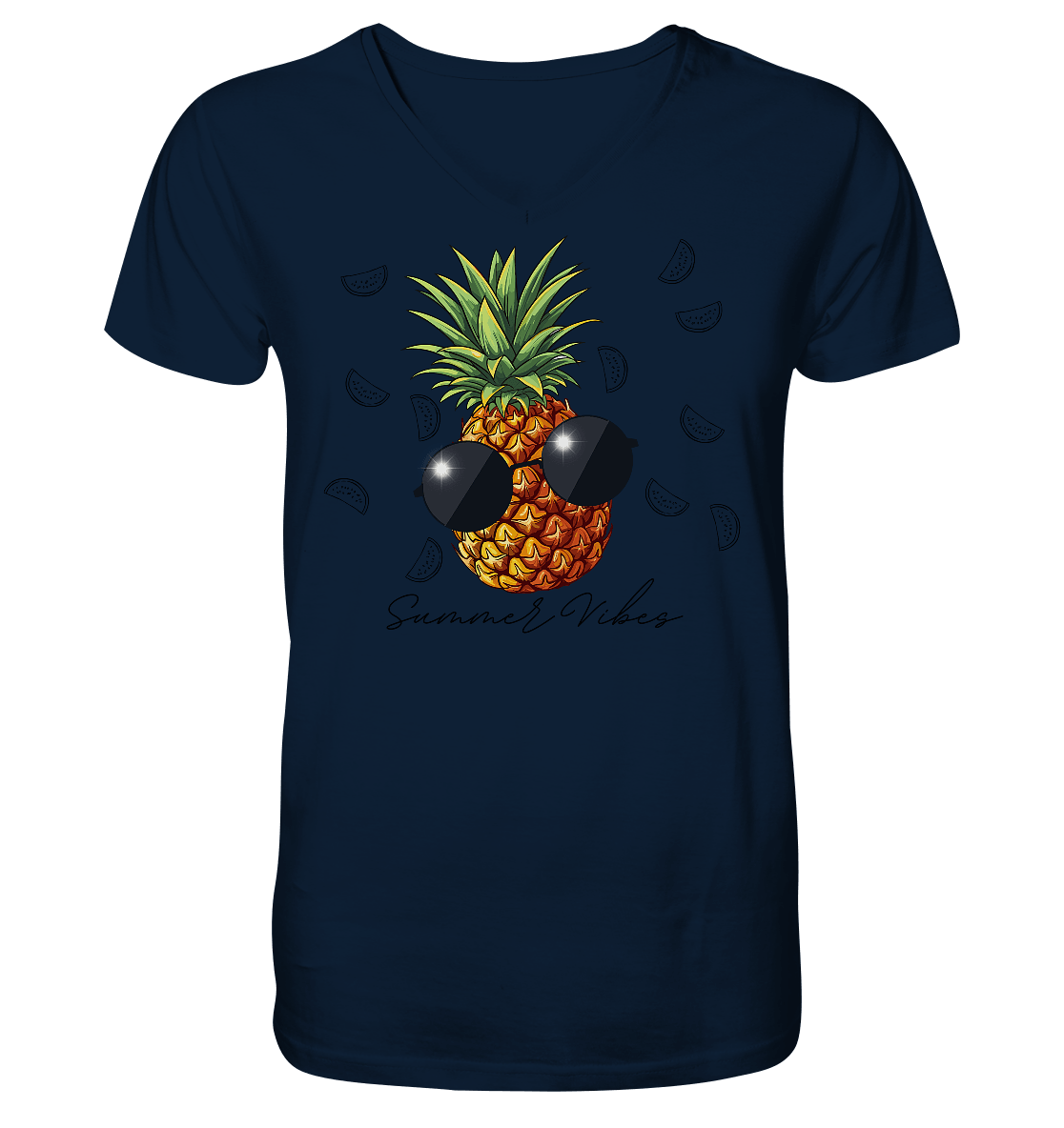 Ananas - Mens Organic V-Neck Shirt - ArtfulShenwyn