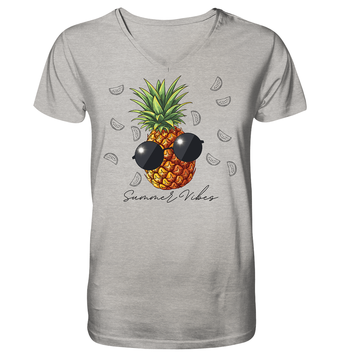 Ananas - Mens Organic V-Neck Shirt - ArtfulShenwyn