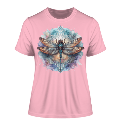 Aquarell Libelle Mandala - Fitted Ladies Organic Shirt - ArtfulShenwyn