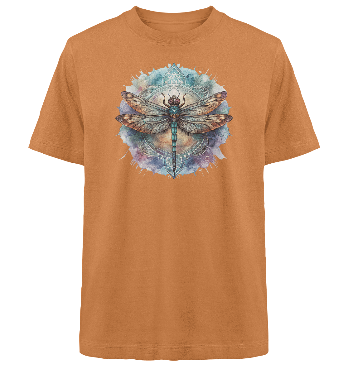 Aquarell Libelle Mandala - Heavy Oversized Organic Shirt - ArtfulShenwyn