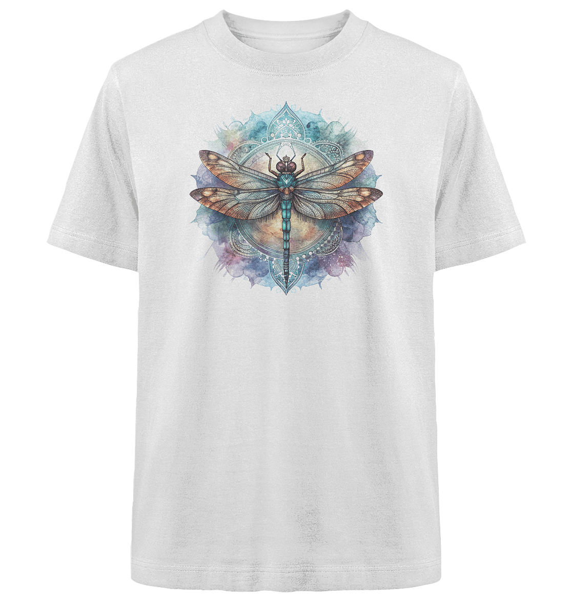 Aquarell Libelle Mandala - Heavy Oversized Organic Shirt - ArtfulShenwyn