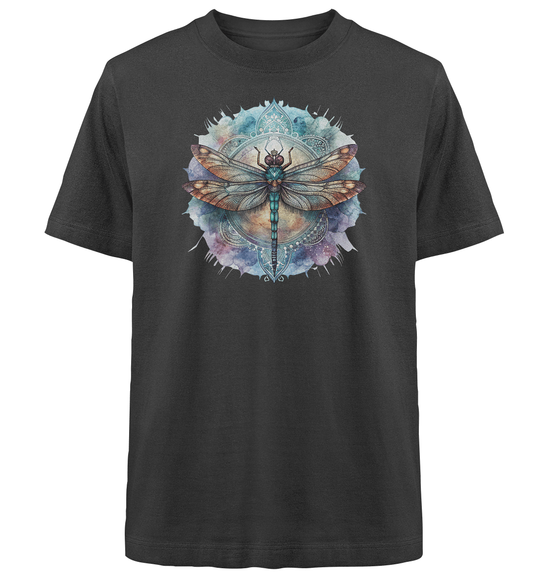 Aquarell Libelle Mandala - Heavy Oversized Organic Shirt - ArtfulShenwyn