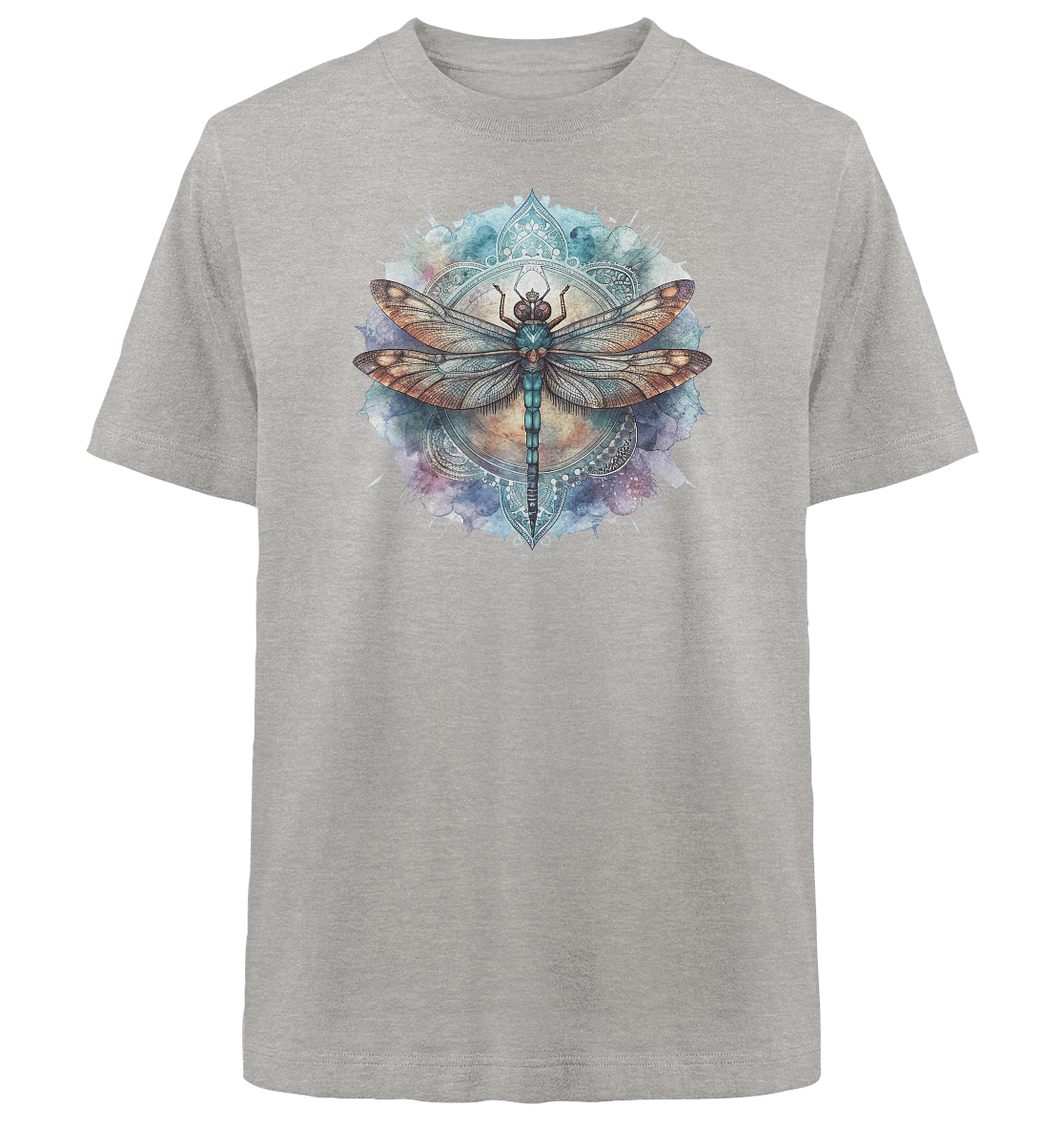 Aquarell Libelle Mandala - Heavy Oversized Organic Shirt - ArtfulShenwyn