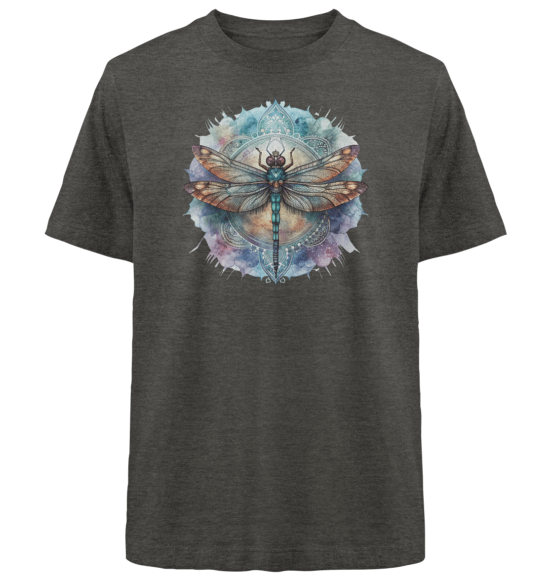 Aquarell Libelle Mandala - Heavy Oversized Organic Shirt - ArtfulShenwyn