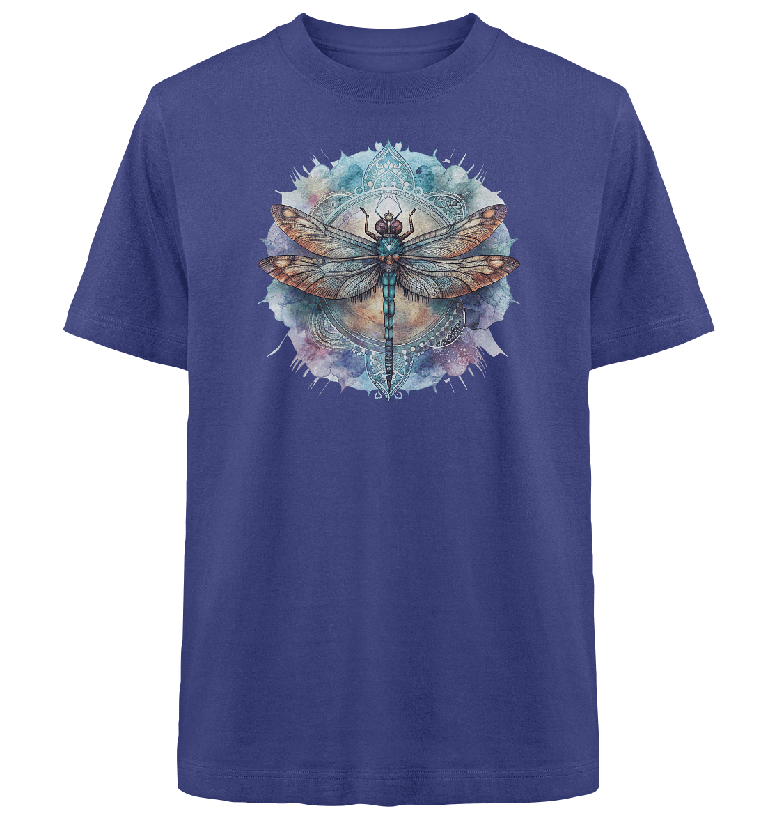 Aquarell Libelle Mandala - Heavy Oversized Organic Shirt - ArtfulShenwyn