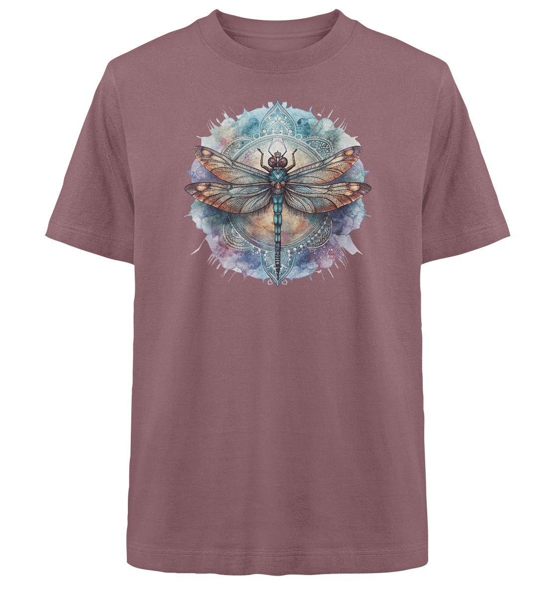 Aquarell Libelle Mandala - Heavy Oversized Organic Shirt - ArtfulShenwyn