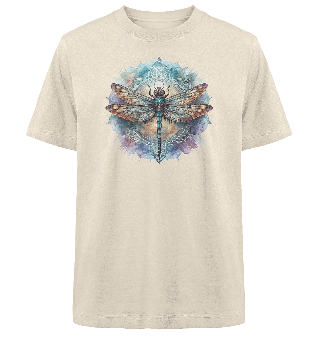 Aquarell Libelle Mandala - Heavy Oversized Organic Shirt - ArtfulShenwyn