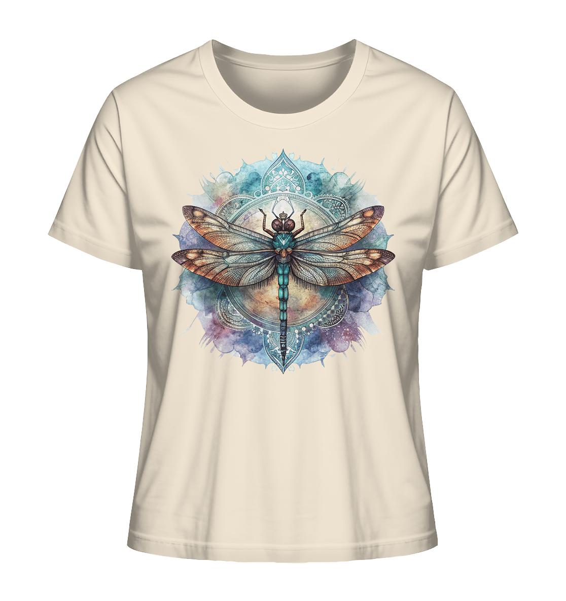 Aquarell Libelle Mandala - Ladies Organic Shirt - ArtfulShenwyn