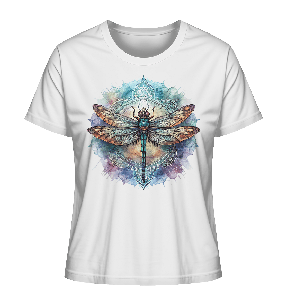 Aquarell Libelle Mandala - Ladies Organic Shirt - ArtfulShenwyn