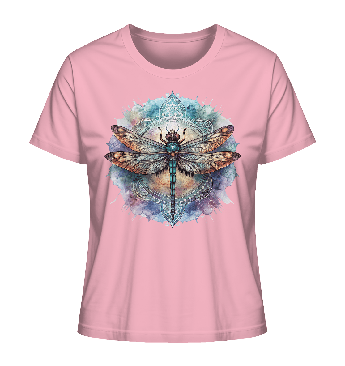 Aquarell Libelle Mandala - Ladies Organic Shirt - ArtfulShenwyn