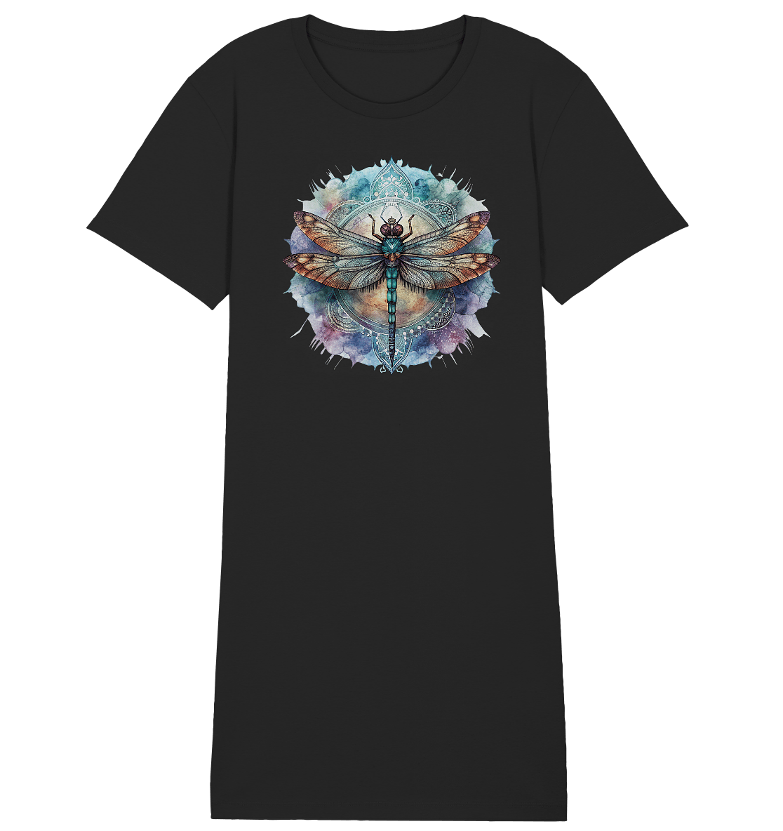 Aquarell Libelle Mandala - Ladies Organic Shirt Dress - ArtfulShenwyn