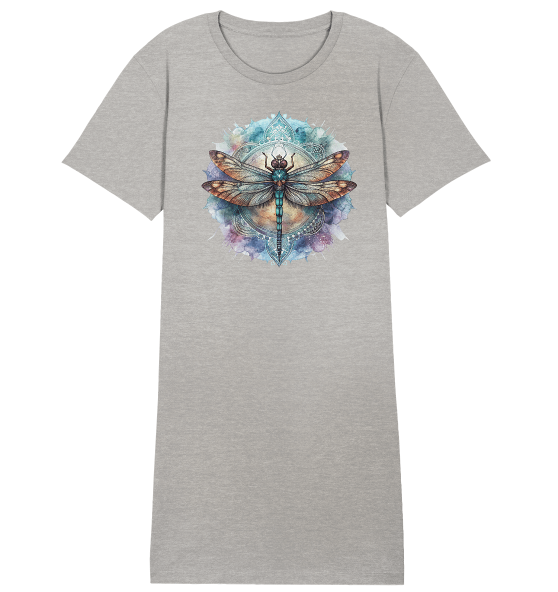 Aquarell Libelle Mandala - Ladies Organic Shirt Dress - ArtfulShenwyn