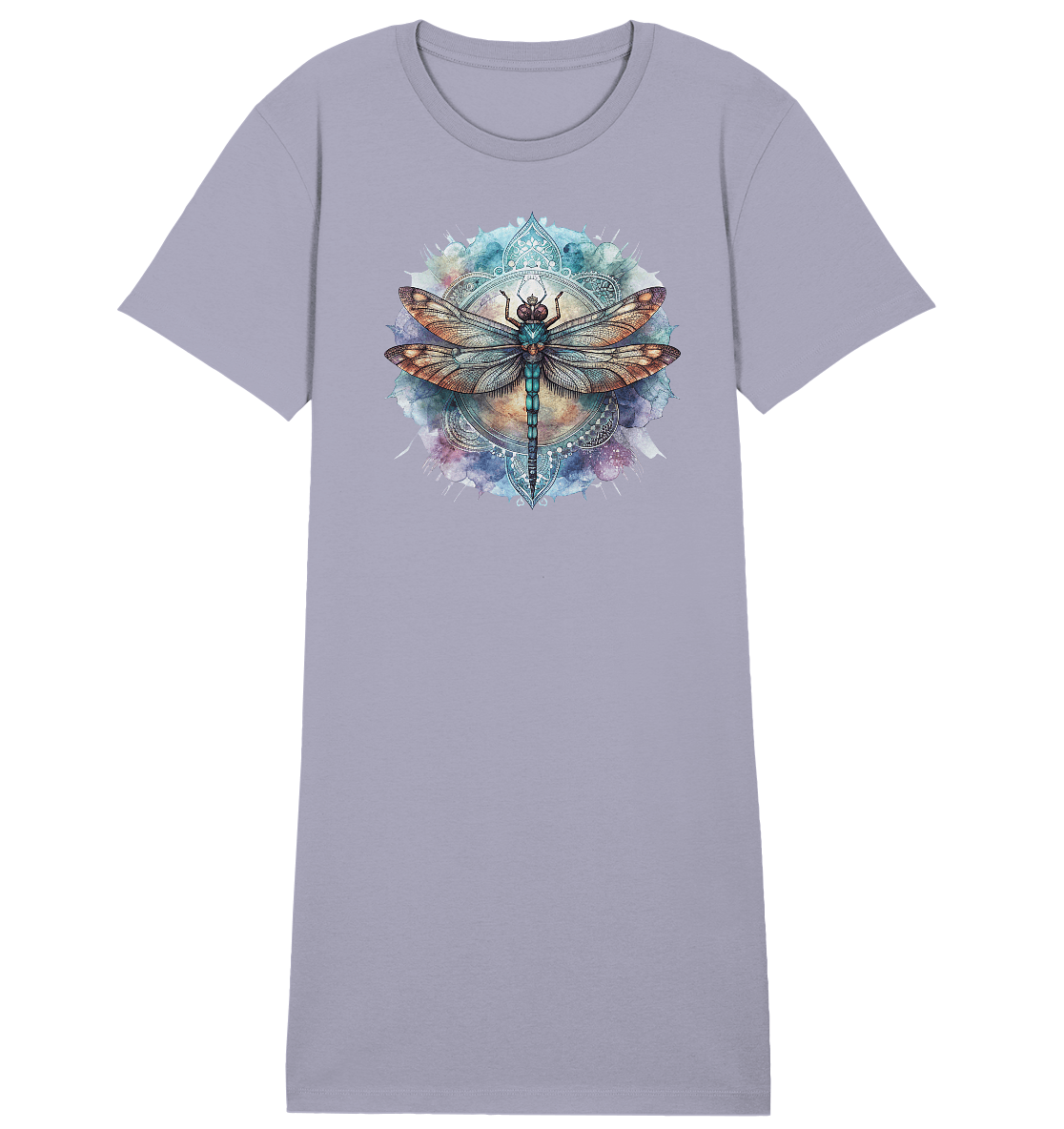 Aquarell Libelle Mandala - Ladies Organic Shirt Dress - ArtfulShenwyn