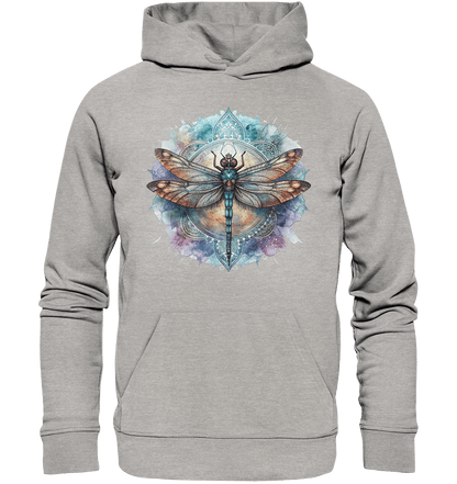 Aquarell Libelle Mandala - Organic Basic Hoodie - ArtfulShenwyn