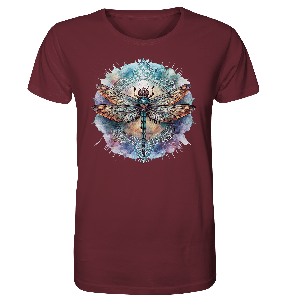 Aquarell Libelle Mandala - Organic Basic Shirt - ArtfulShenwyn