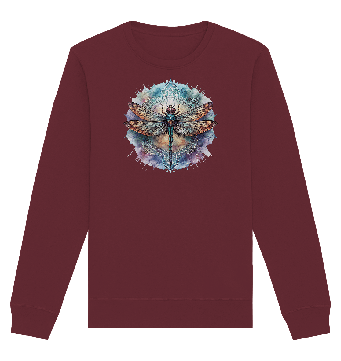 Aquarell Libelle Mandala - Organic Basic Unisex Sweatshirt - ArtfulShenwyn