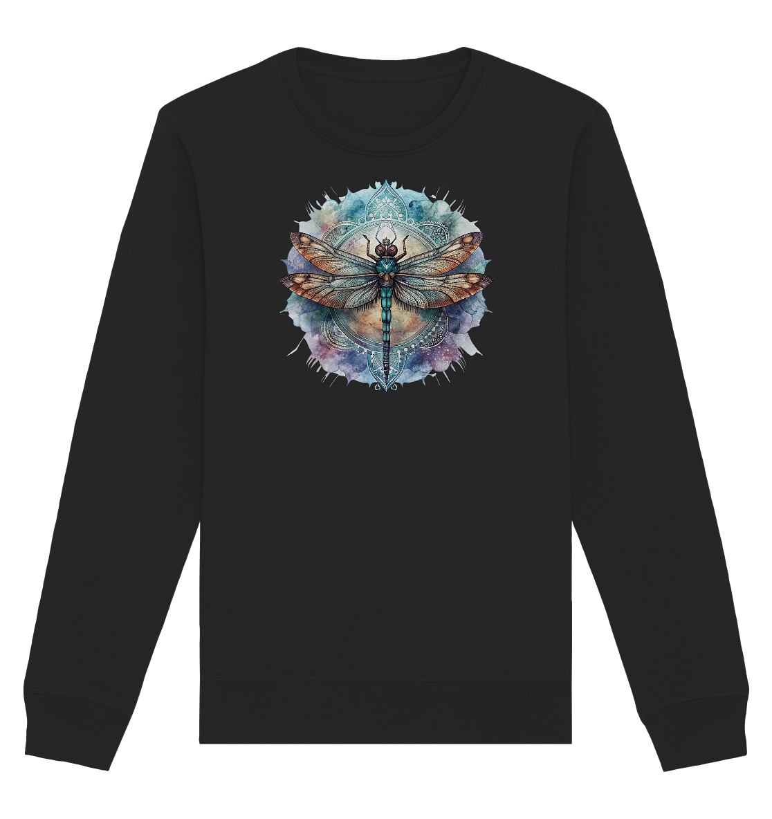 Aquarell Libelle Mandala - Organic Basic Unisex Sweatshirt - ArtfulShenwyn