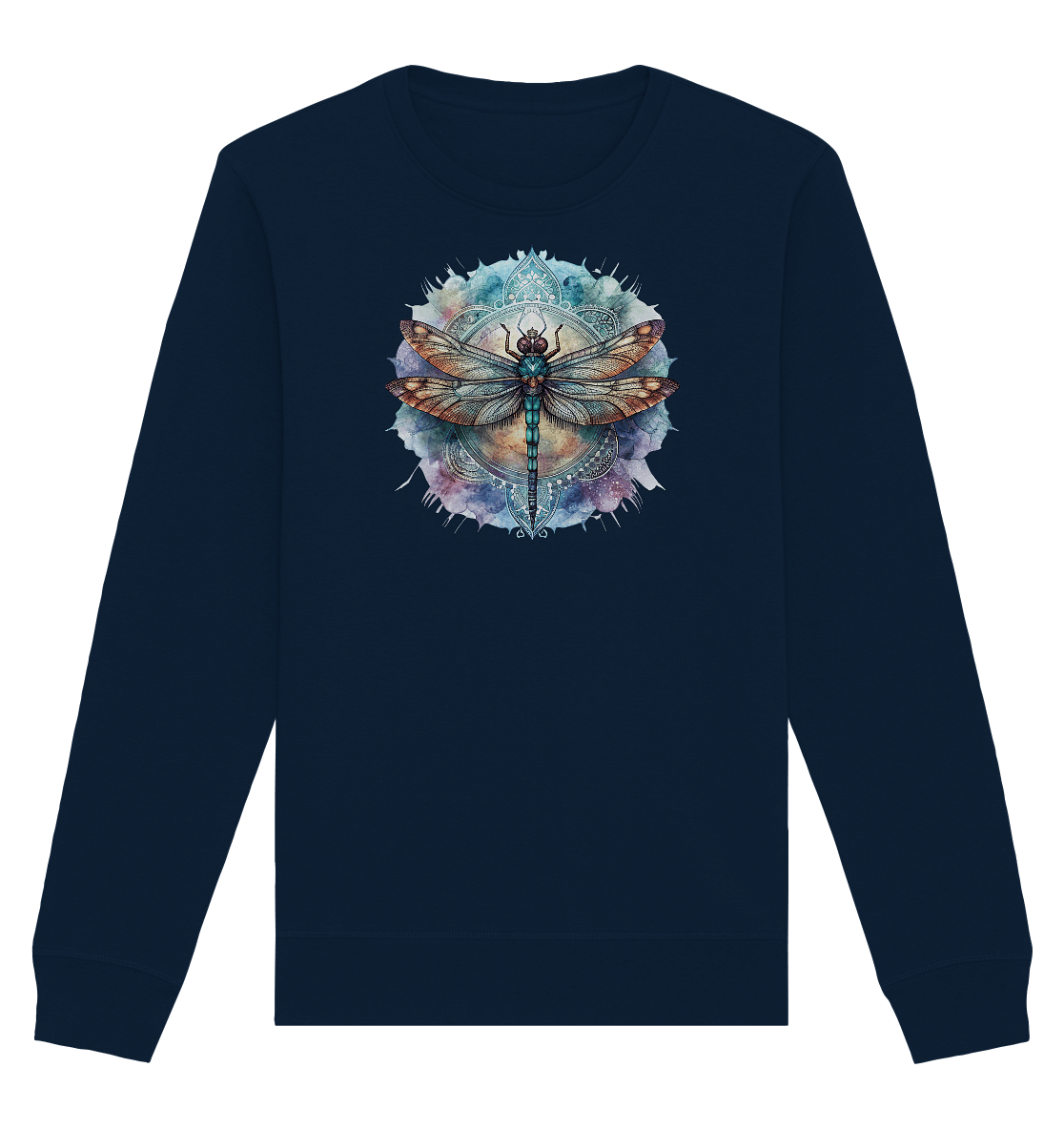 Aquarell Libelle Mandala - Organic Basic Unisex Sweatshirt - ArtfulShenwyn