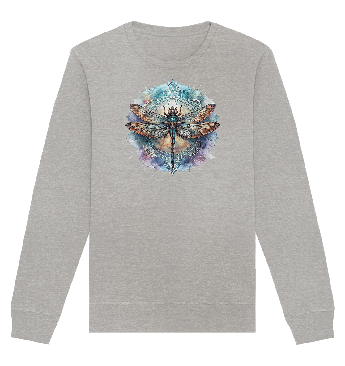 Aquarell Libelle Mandala - Organic Basic Unisex Sweatshirt - ArtfulShenwyn