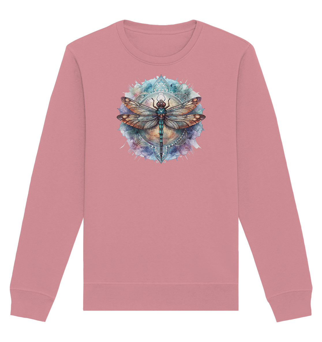 Aquarell Libelle Mandala - Organic Basic Unisex Sweatshirt - ArtfulShenwyn