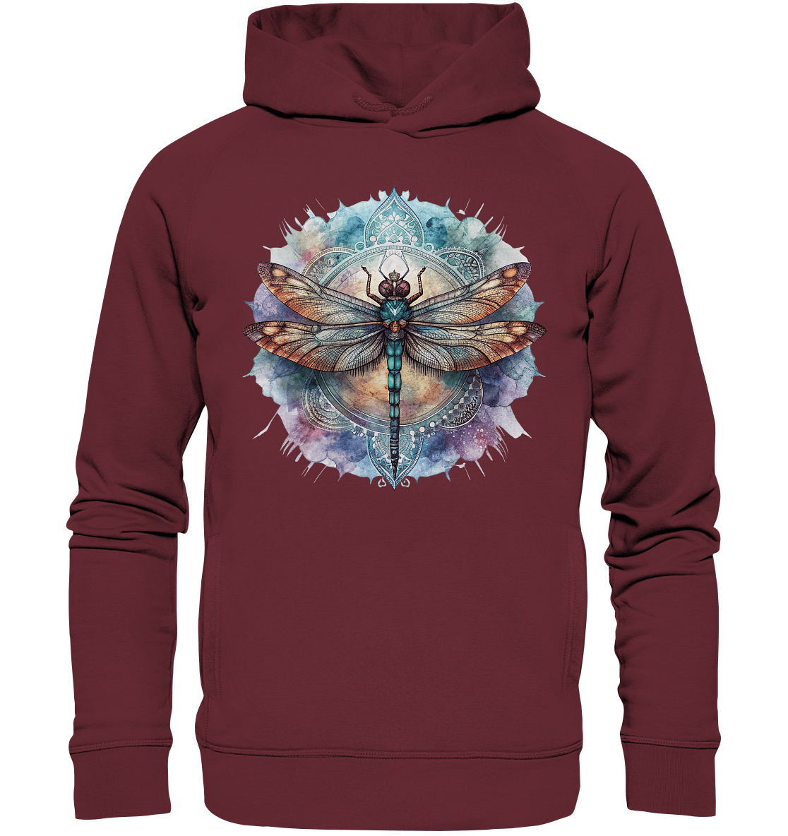 Aquarell Libelle Mandala - Organic Fashion Hoodie - ArtfulShenwyn