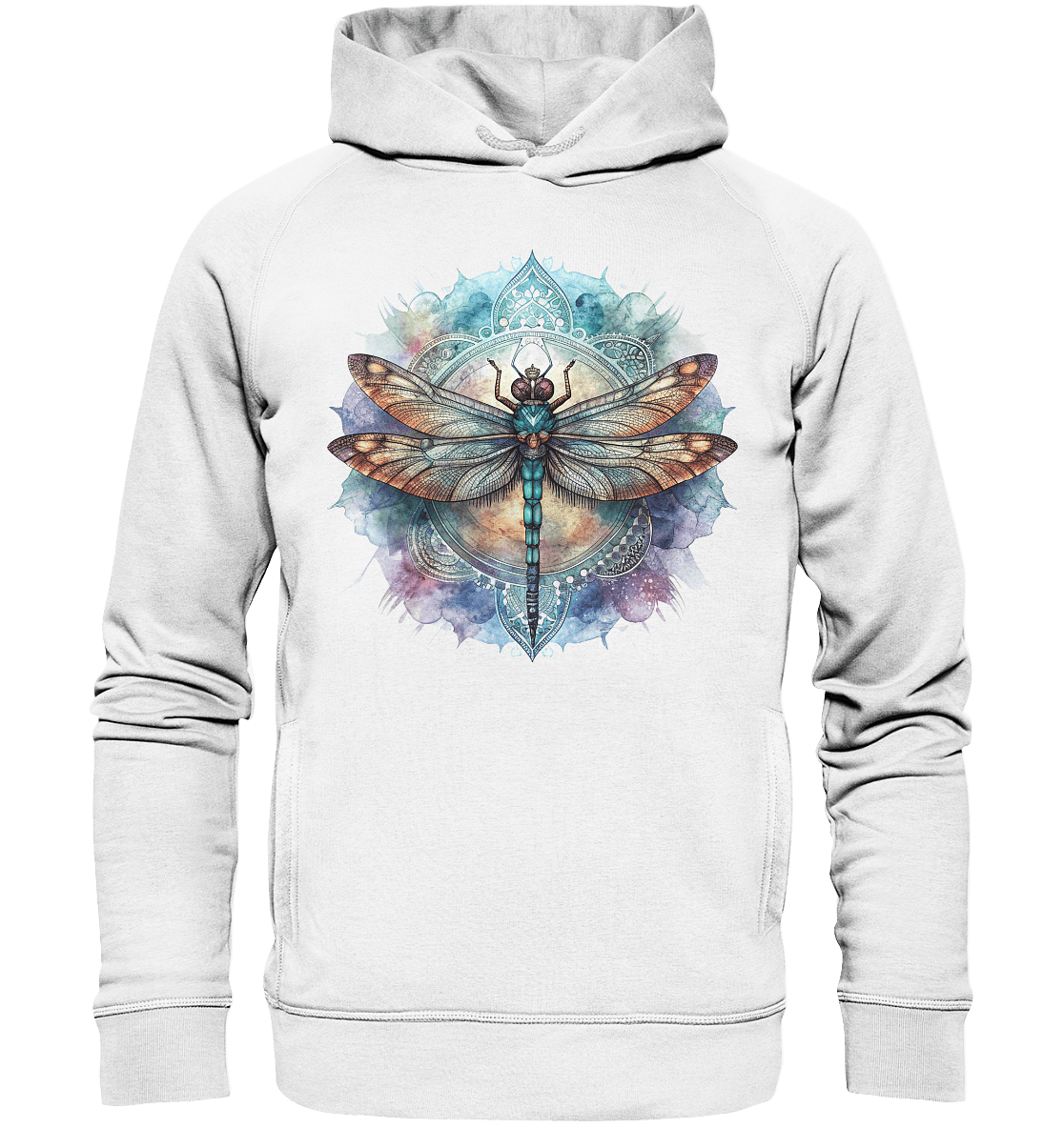 Aquarell Libelle Mandala - Organic Fashion Hoodie - ArtfulShenwyn