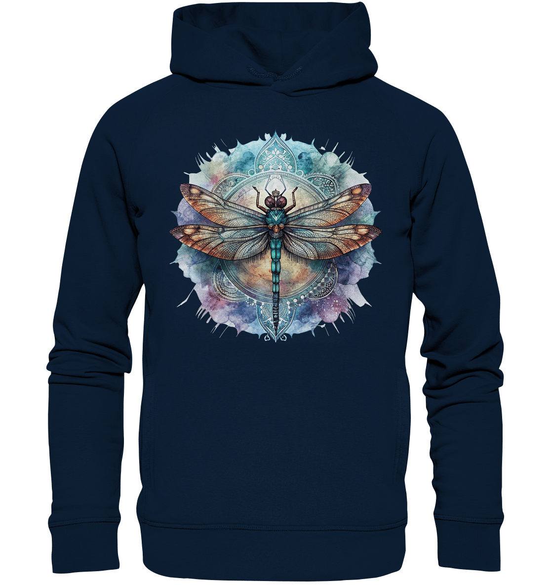 Aquarell Libelle Mandala - Organic Fashion Hoodie - ArtfulShenwyn