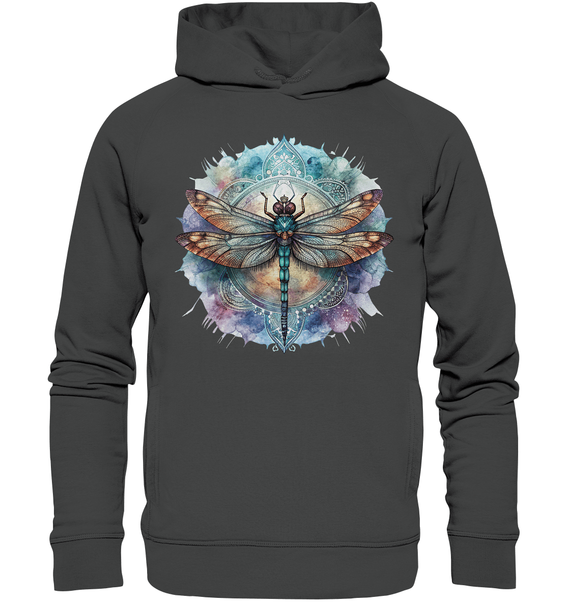 Aquarell Libelle Mandala - Organic Fashion Hoodie - ArtfulShenwyn