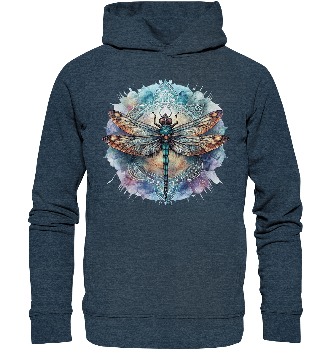 Aquarell Libelle Mandala - Organic Fashion Hoodie - ArtfulShenwyn