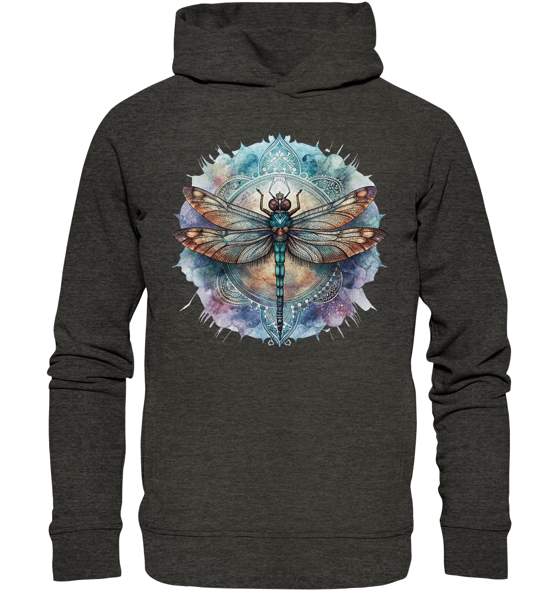 Aquarell Libelle Mandala - Organic Fashion Hoodie - ArtfulShenwyn