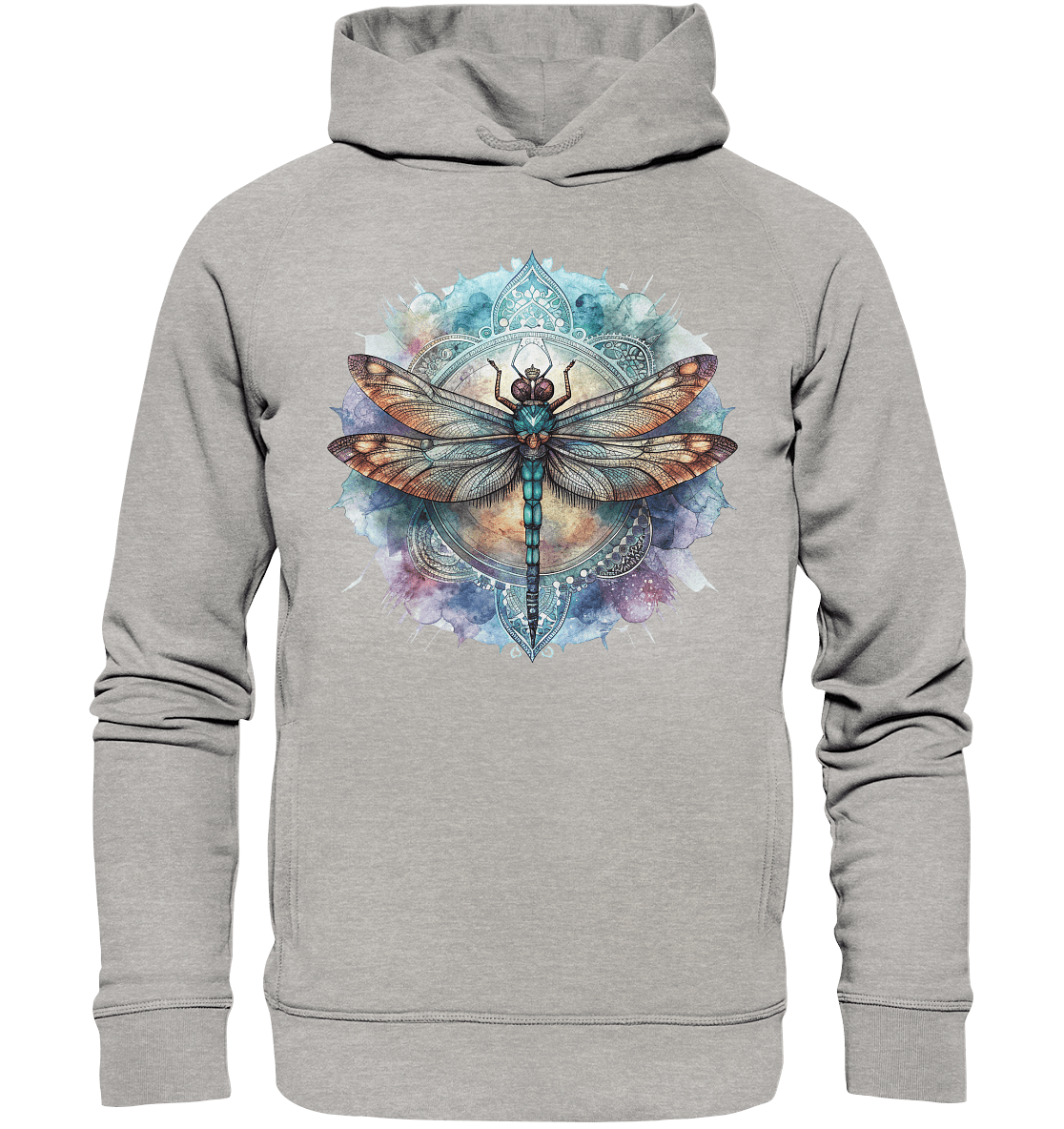 Aquarell Libelle Mandala - Organic Fashion Hoodie - ArtfulShenwyn