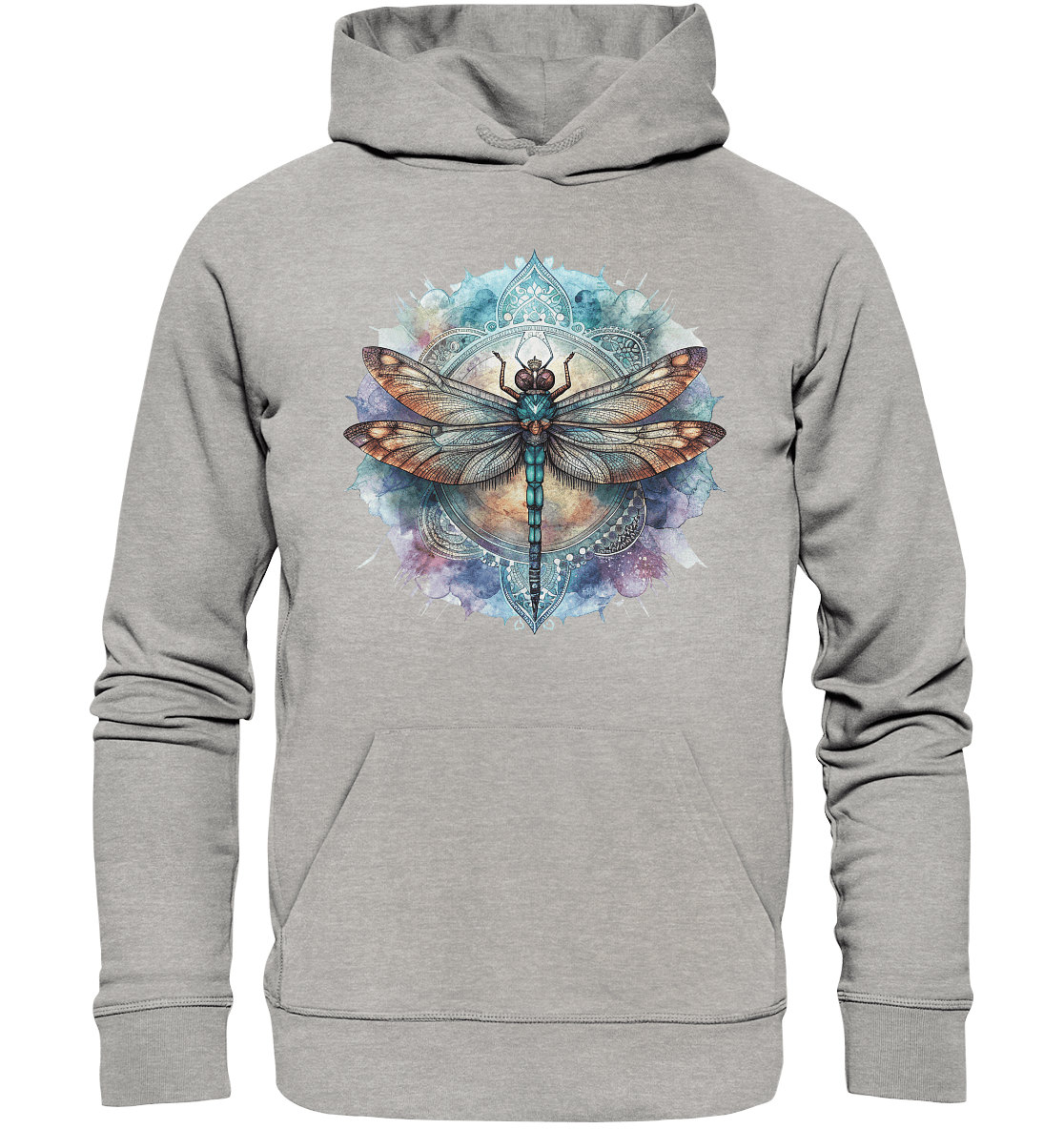 Aquarell Libelle Mandala - Organic Hoodie - ArtfulShenwyn