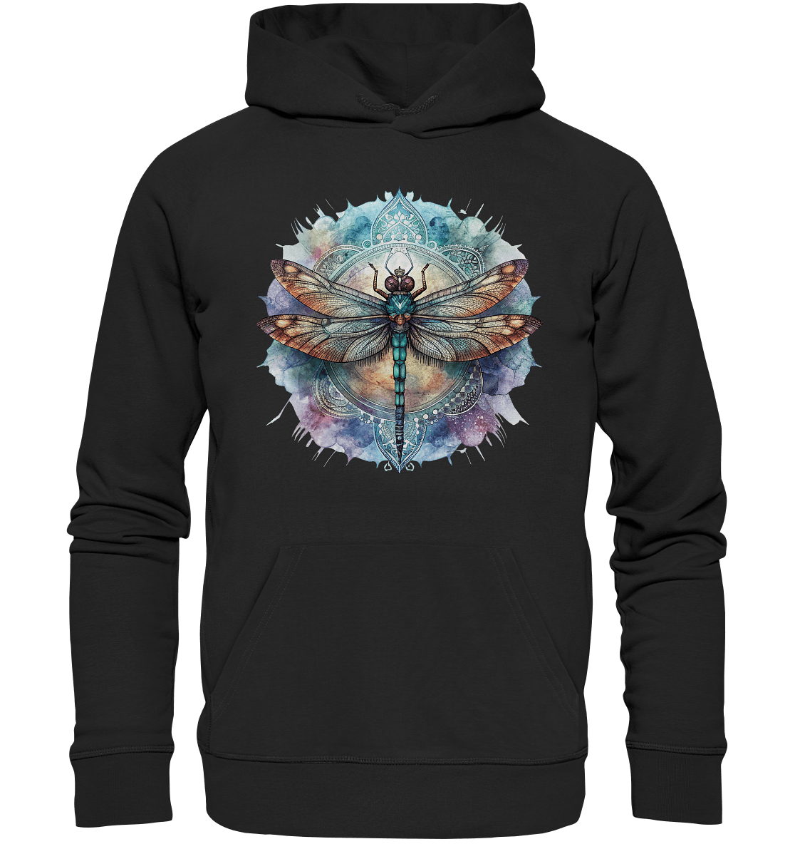 Aquarell Libelle Mandala - Organic Hoodie - ArtfulShenwyn