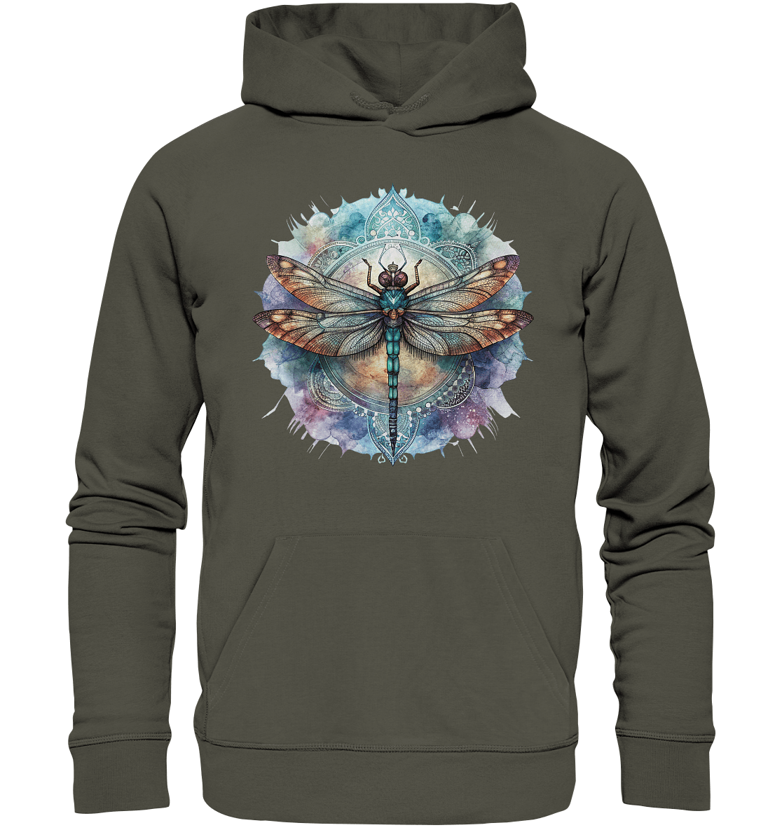 Aquarell Libelle Mandala - Organic Hoodie - ArtfulShenwyn