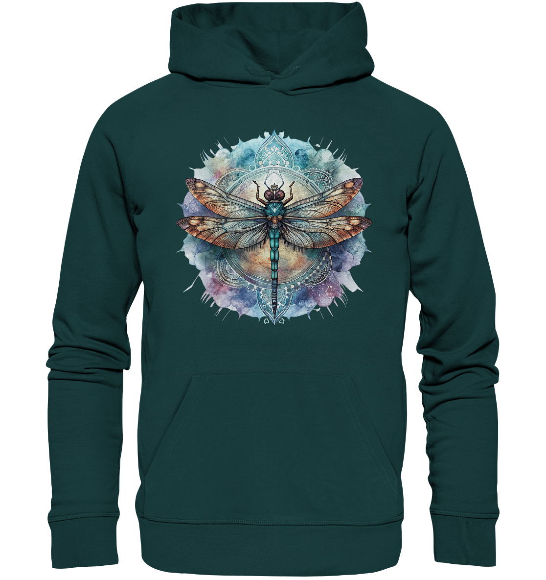 Aquarell Libelle Mandala - Organic Hoodie - ArtfulShenwyn