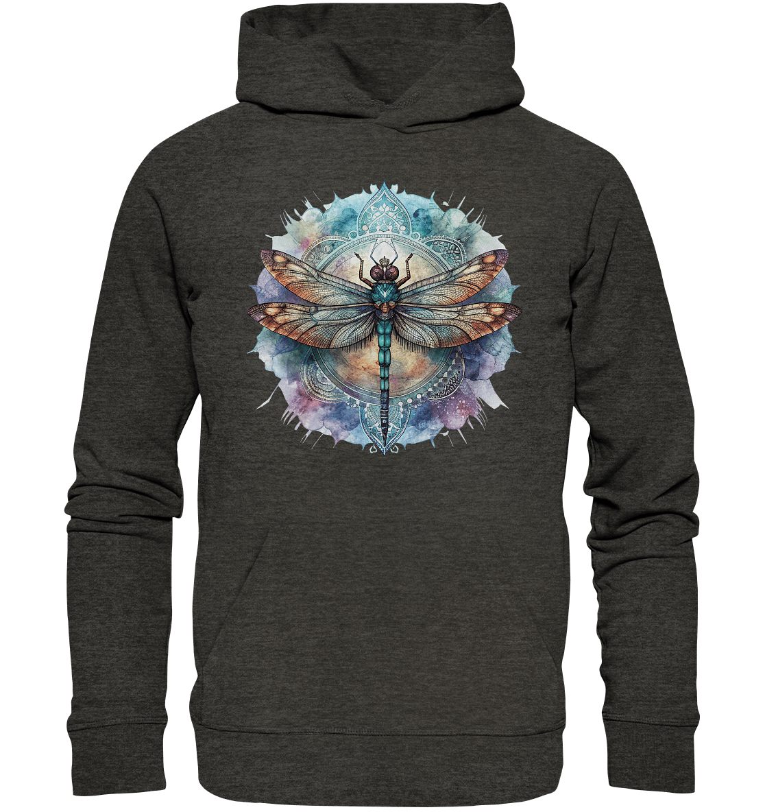 Aquarell Libelle Mandala - Organic Hoodie - ArtfulShenwyn