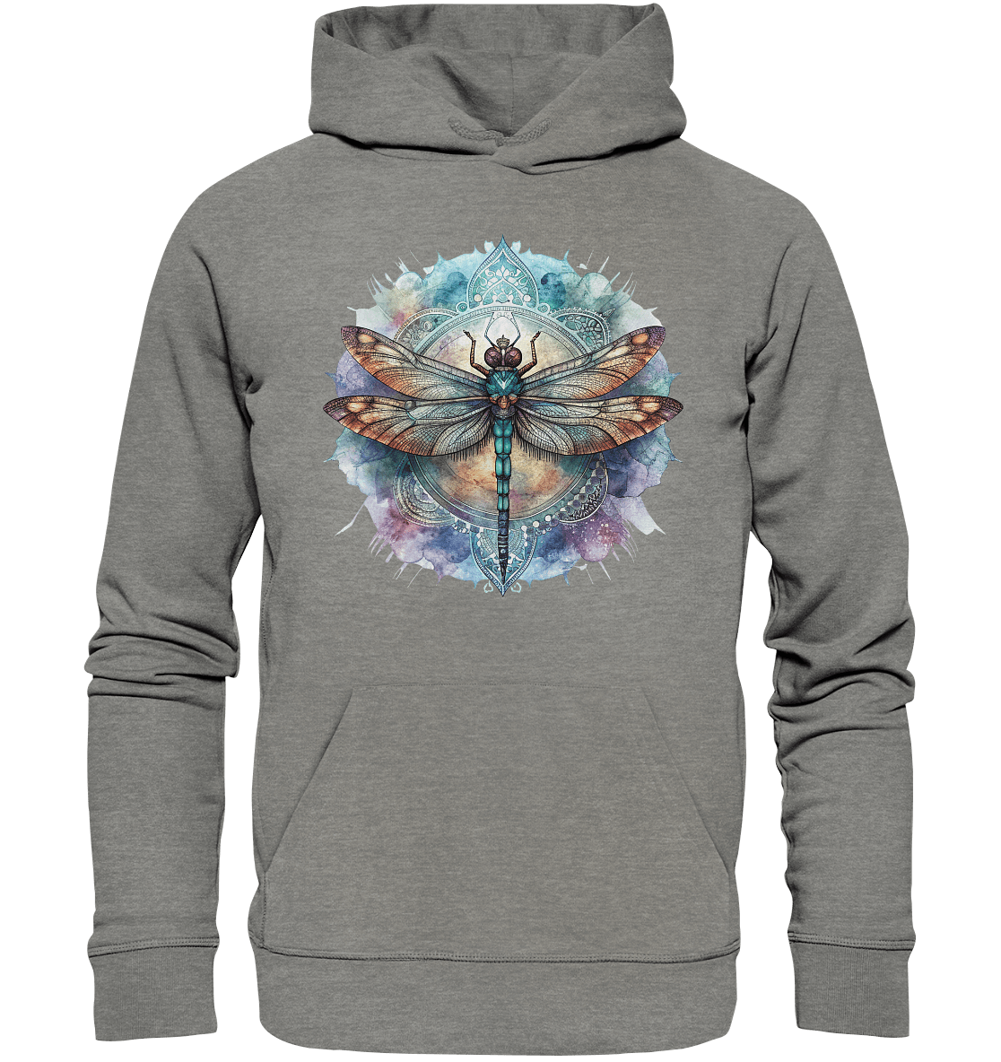 Aquarell Libelle Mandala - Organic Hoodie - ArtfulShenwyn