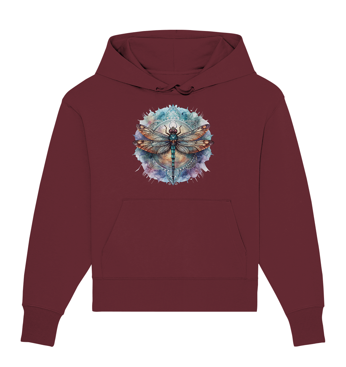 Aquarell Libelle Mandala - Organic Oversize Hoodie - ArtfulShenwyn