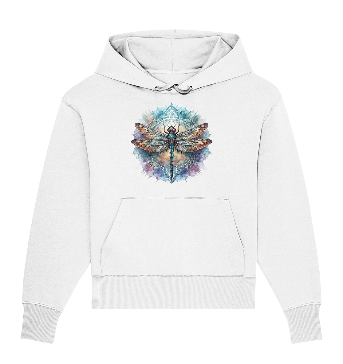 Aquarell Libelle Mandala - Organic Oversize Hoodie - ArtfulShenwyn