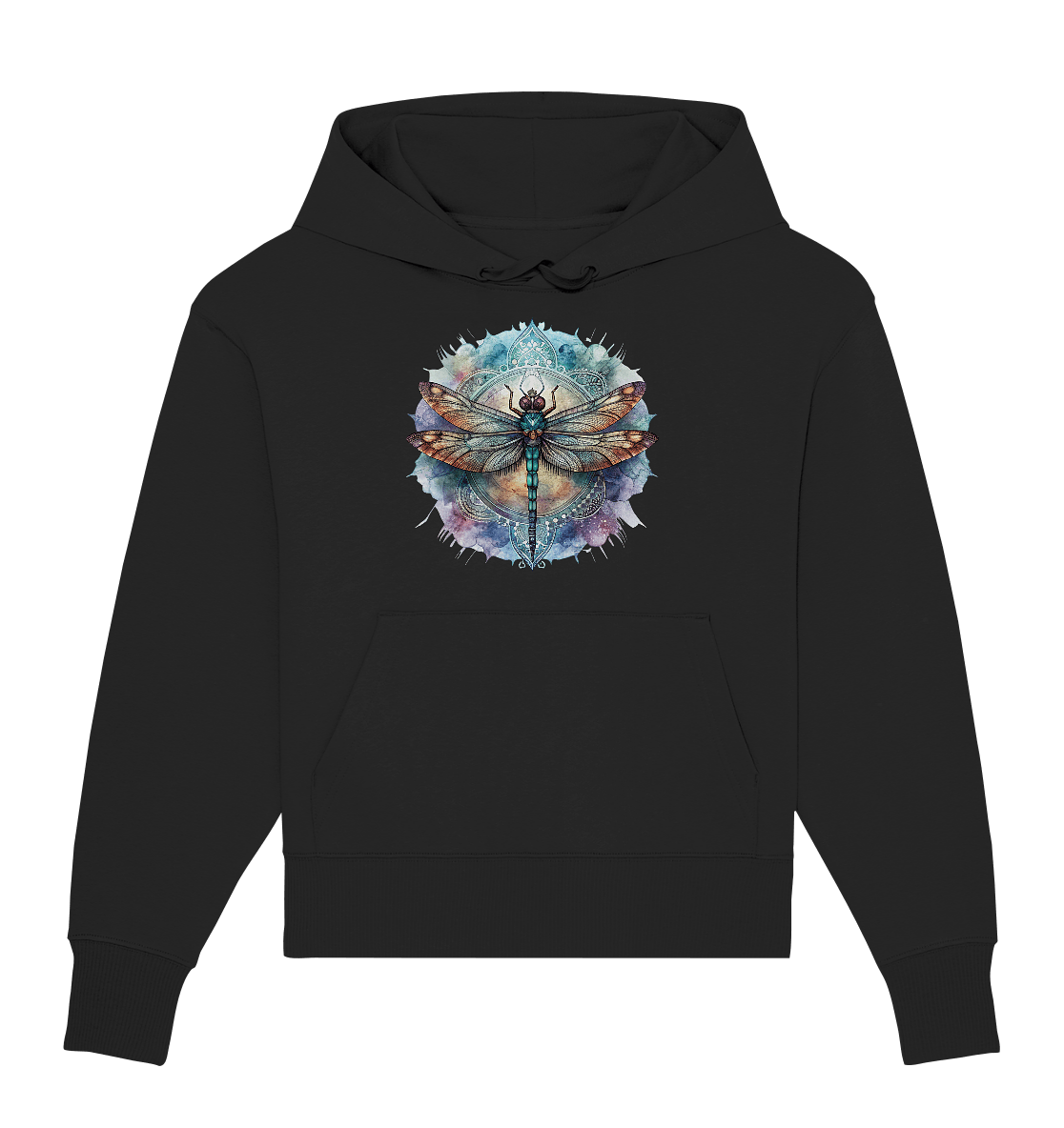 Aquarell Libelle Mandala - Organic Oversize Hoodie - ArtfulShenwyn