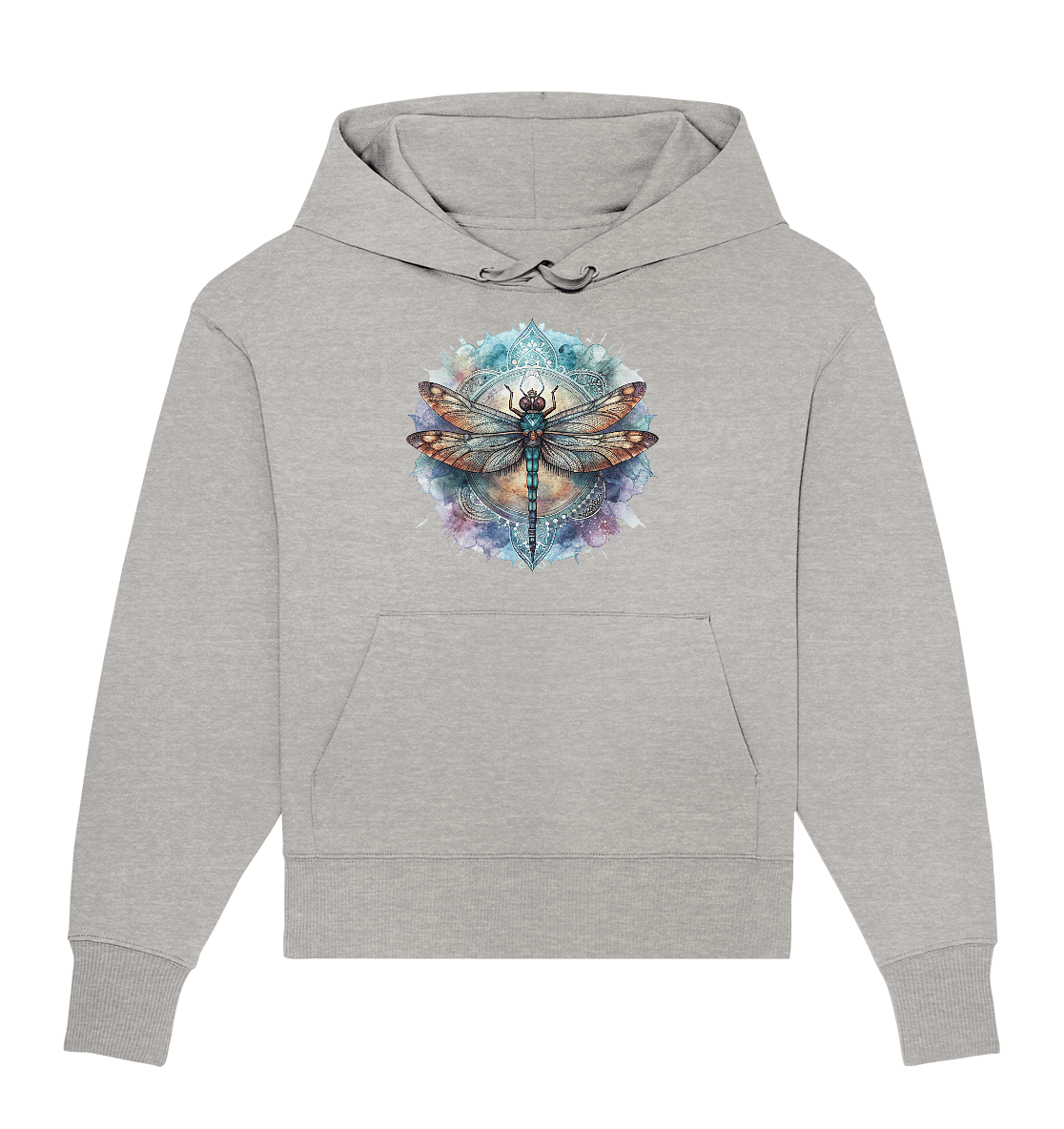 Aquarell Libelle Mandala - Organic Oversize Hoodie - ArtfulShenwyn